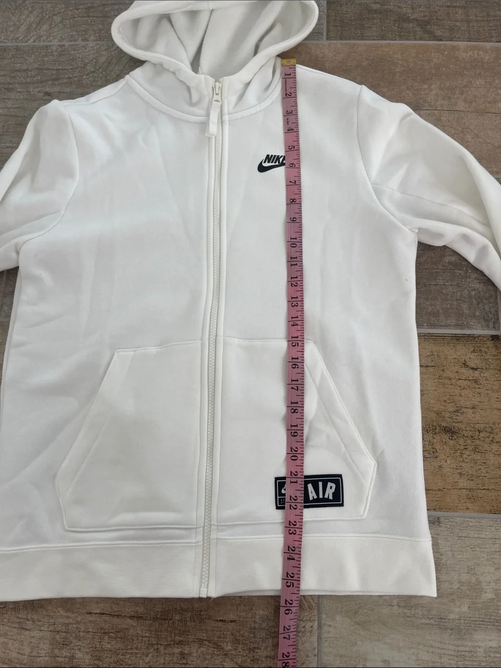 Nike Air White Full Zip Hoodie Hooded Sweatshirt Youth XL